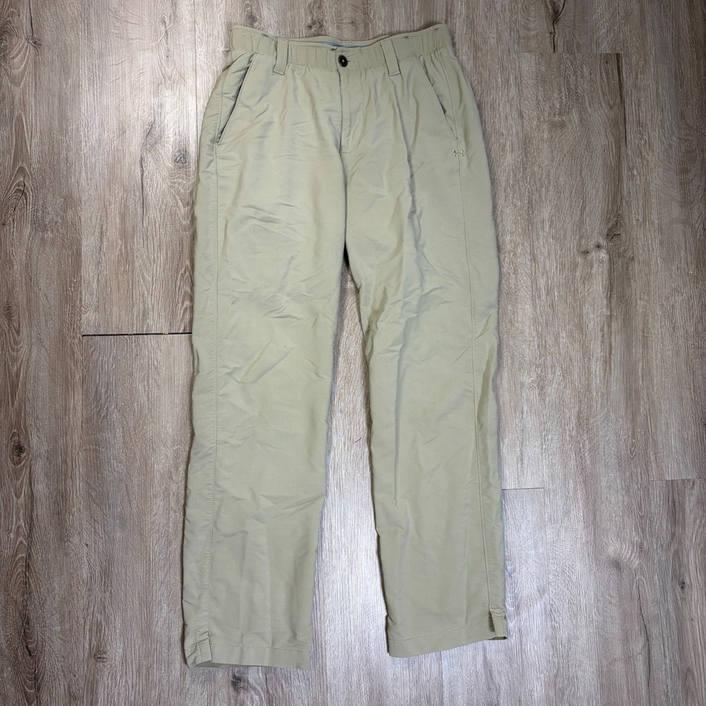 Under Armour Mens Match Play Straight Leg Golf Pants 30x30 Brown Tan